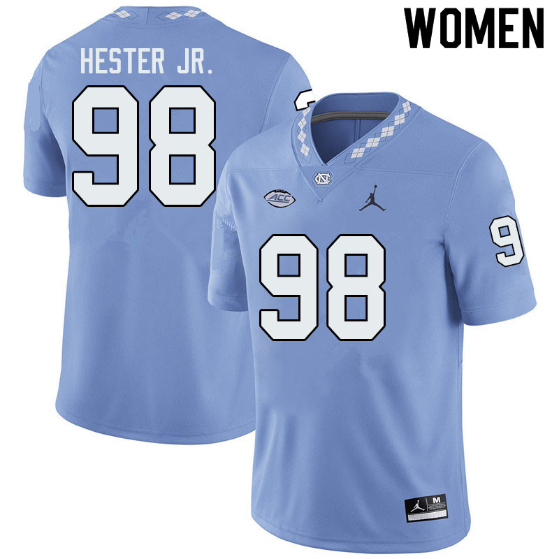 Jordan Brand Women #98 Kevin Hester Jr. North Carolina Tar Heels College Football Jerseys Sale-Blue